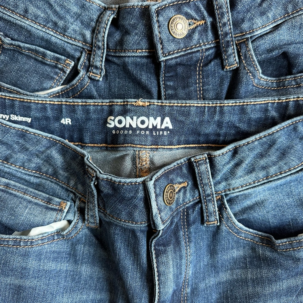 2 Pair Sonoma Size 4 Curvy Skinny Jeans